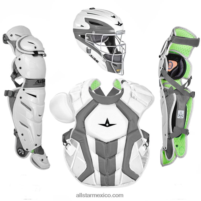 0JNRVJ151 blanco/grafito All Starkit de captura para adultos de dos tonos s7 axis // cumple con nocsae