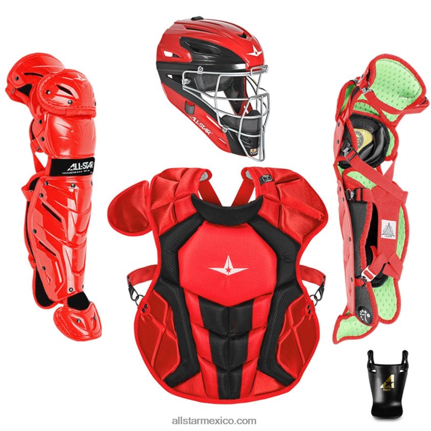 0JNRVJ180 escarlata/negro All Stars7 axis dos tonos edades 12-16, 15.5" // cumple con nocsae