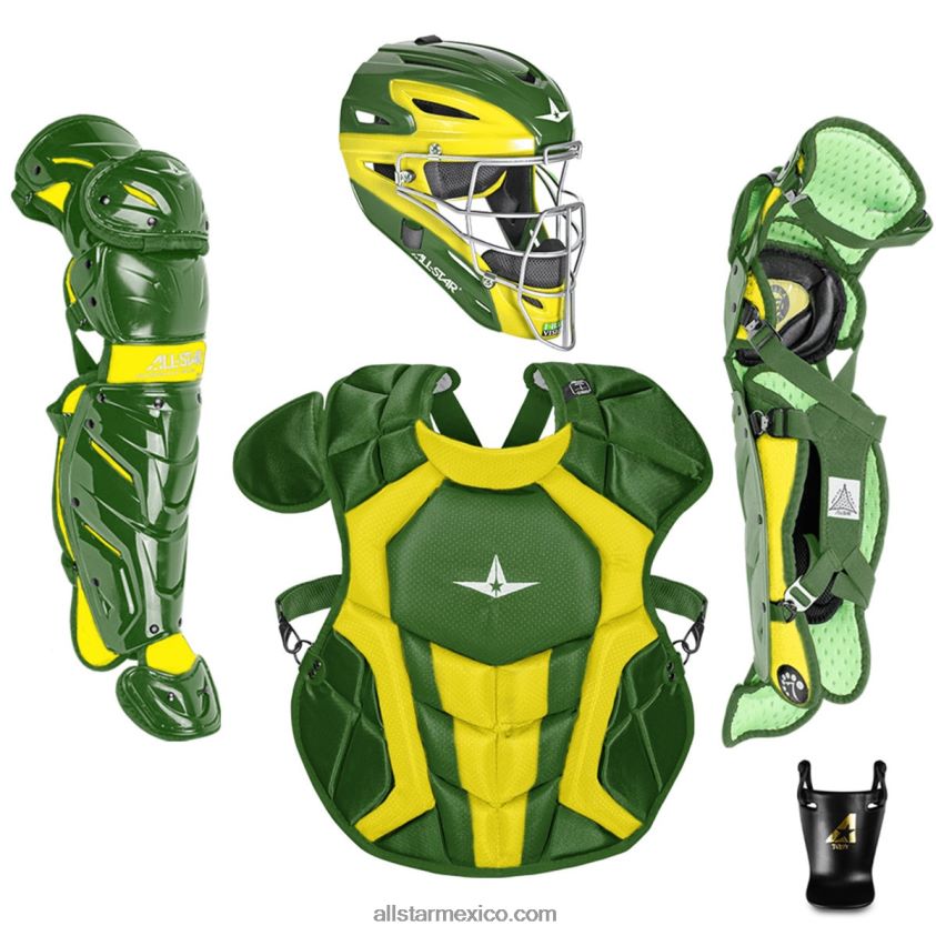0JNRVJ191 verde oscuro/dorado All Stars7 axis dos tonos edades 9-12, 14.5" // cumple con nocsae