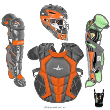0JNRVJ198 grafito/naranja All Stars7 axis dos tonos edades 9-12, 14.5" // cumple con nocsae